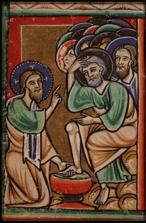 The Last Supper: Christ washes the feet of the apostles