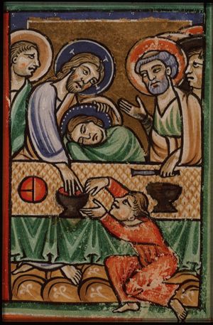 The Last Supper: Christ and the apostles at table