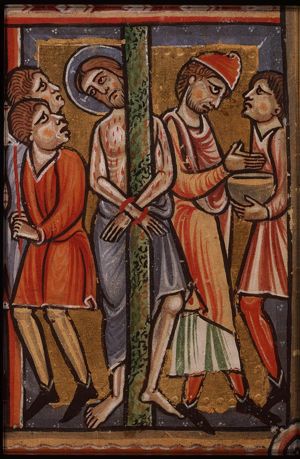 The tortures of Christ: Christ is flagellated; Pilate washes his hands
