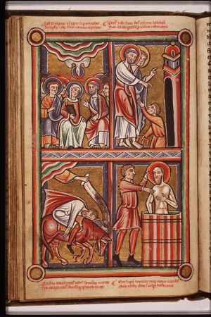 Pentecost: the Holy Spirit descends upon Mary and the apostles
