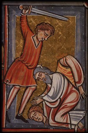 The martyrdom of St. Simon Zelotes and St. Jude Thaddaeus: they are beheaded