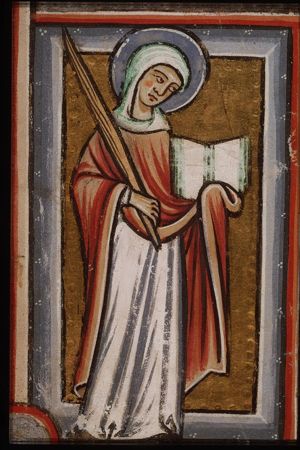 St. Columba of Sens holding a palm and a book