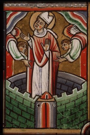 St. Erasmus of Formiae carried off by two angels