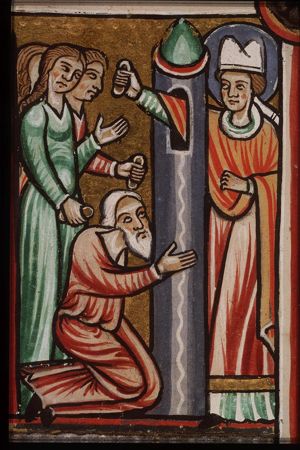 St. Nicholas, Bishop of Myra, gives secretly dowries to three poor girls