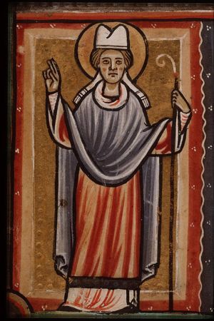 St. Martial, Bishop of Limoges, holding a staff