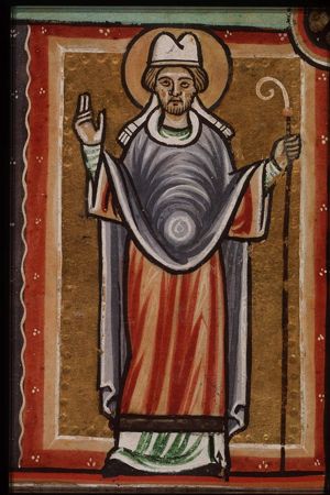 St. Augustine, Bishop of Hippo, holding a staff