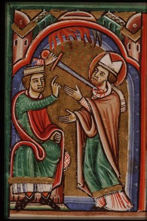 The martyrdom of St. Blaise (Blasius), Bishop of Sebaste: he is beheaded