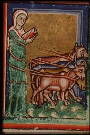 A team of oxen try to drag St. Lucy of Syracuse into a brothel