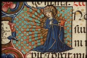 Mary holding a book