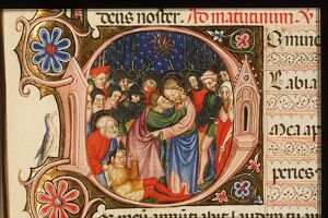 The arrest of Christ: the kiss of Judas; the ear of Malchus cut off by St. Peter