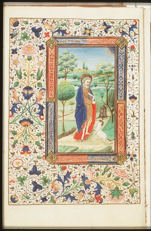 St. John the Baptist holding a book, the Lamb of God (Agnus Dei) at his feet