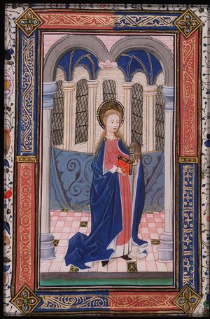 St. Mary Magdalene holding a book and a jar of ointment