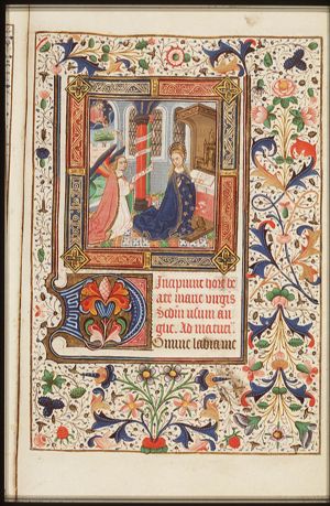 The Annunciation: Gabriel announces Christ's birth to Mary