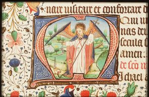 St. Michael weighing souls, conquering the dragon (Satan)