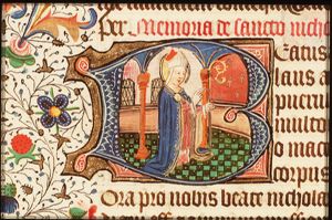 St. Nicholas, Bishop of Myra, holding a crozier