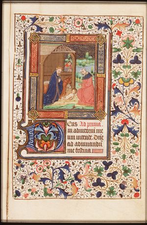The Nativity: the adoration of the Christ-child by Mary and St. Joseph