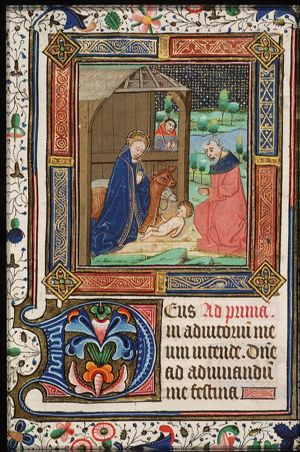 The Nativity: the adoration of the Christ-child by Mary and St. Joseph