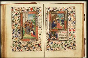 The carrying of the cross: Christ bears the cross and meets St. Veronica