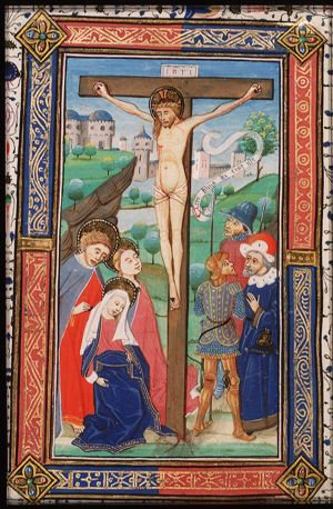 The Crucifixion, with Mary, St. John, the confessing centurion and soldiers