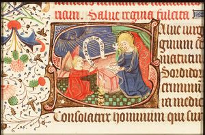 The Annunciation: Gabriel announces Christ's birth to Mary