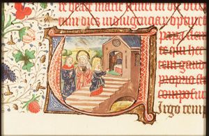 The dedication of Mary: Mary ascends the temple-steps