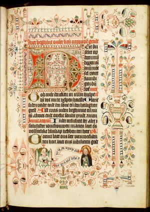 The Annunciation: Gabriel announces Christ's birth to Mary