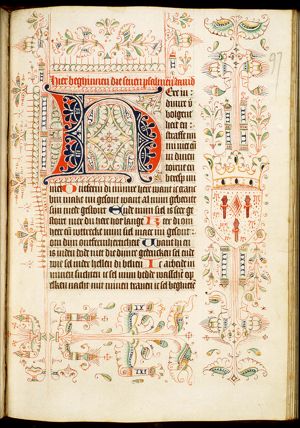 A crowned shield with the five Holy Wounds and the three nails
