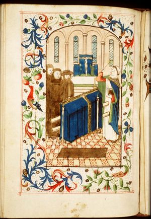 A funeral service in a church