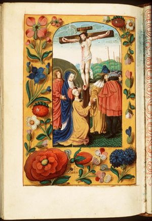 The Crucifixion, with Mary, St. John, St. Mary Magdalene, the confessing centurion(?) and soldiers