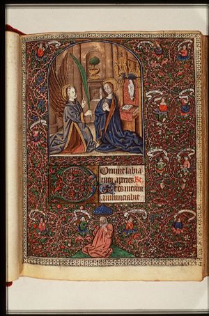 The Annunciation: Gabriel announces Christ's birth to Mary