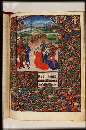 The massacre of the Innocents; Flight into Egypt (background)