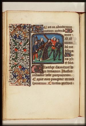 The carrying of the cross: Christ bears the cross