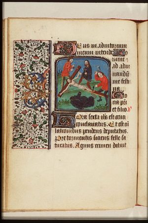 The Crucifixion: Christ is nailed to the cross