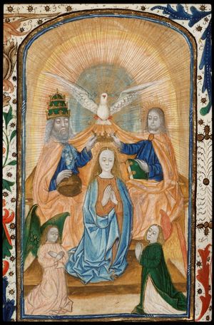 The coronation of Mary by God the Father, Christ and the Holy Spirit