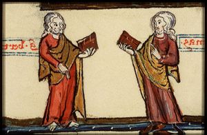 St. Thomas holding a book and St. Bartholomew holding a book