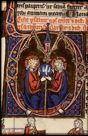 The Trinity: God the Father, Christ and the Holy Spirit as a dove