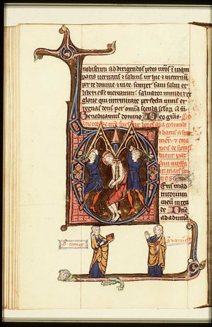 St. Cosmas holding a book and St. Damian holding a book