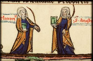St. Felicity of Rome holding a book and a palm and St. Anastasia holding a book and a palm