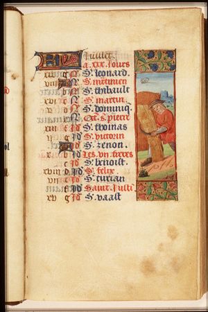 July: a man reaping corn