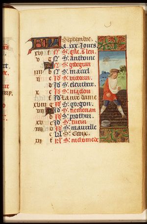 September: a man sowing