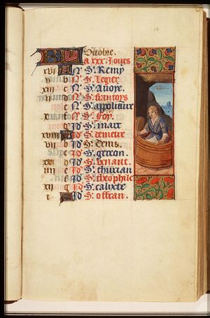 October: a woman treading grapes