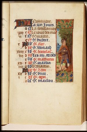 November: a man with pigs