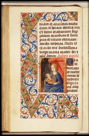 Madonna: Mary enthroned, holding the Christ-child