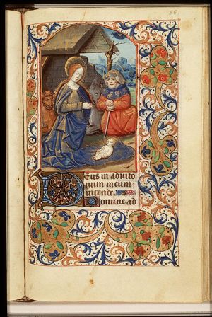 The Nativity: the adoration of the Christ-child by Mary and St. Joseph