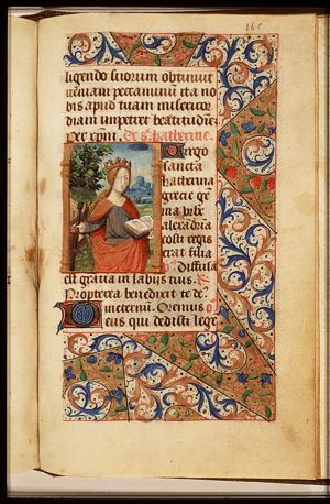 St. Catherine of Alexandria holding a sword and a book