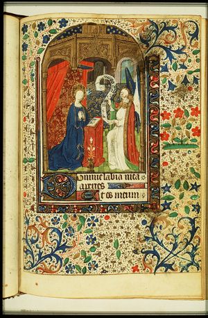 The Annunciation: Gabriel announces Christ's birth to Mary