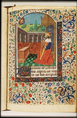 David playing the harp