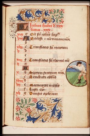 July: a man making hay