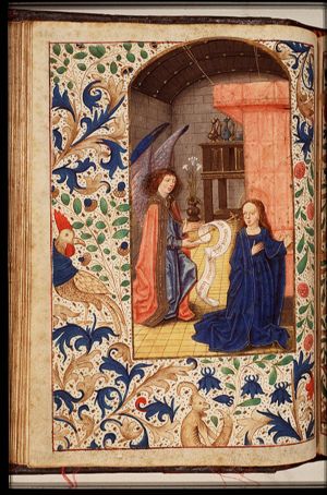 The Annunciation: Gabriel announces Christ's birth to Mary