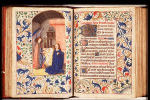 The Annunciation: Gabriel announces Christ's birth to Mary